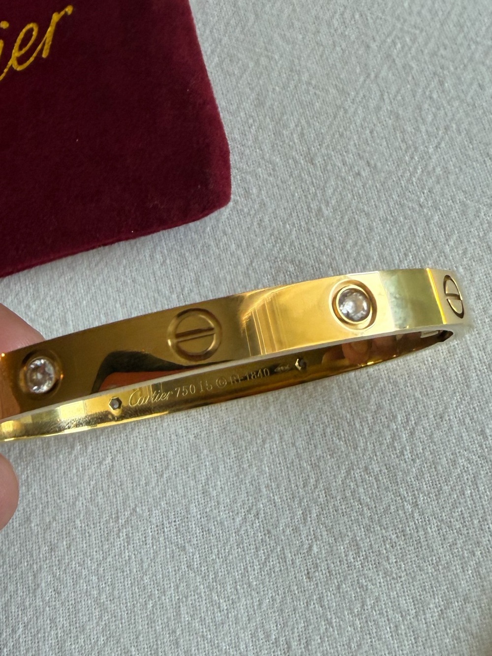 Source Unknown Gold Tone Bracelet with Clear Stones
